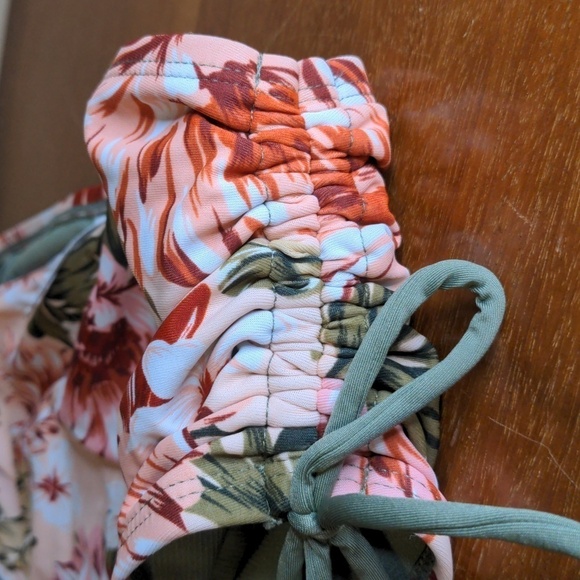 Kona Sol Floral HIGH-WAISTED Full Cut BIKINI Bottom - Picture 4 of 9